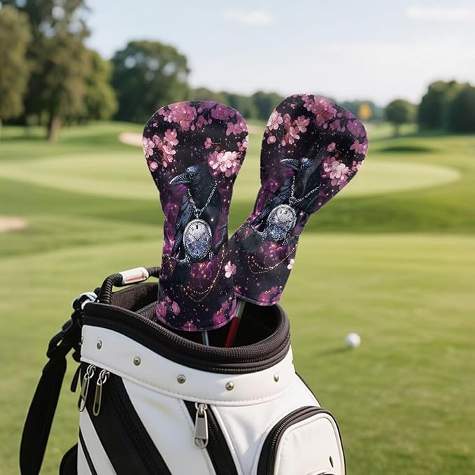 Golf Club Head Covers for Club Protective, Waterproof PU Leather Driver Fairway Wood Hybrid Head Cover