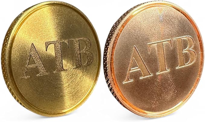 Personalized Golf Ball Marker Set of 2 - Solid Brass & Copper Golf Accessories for Men - Golf Gifts for Men & Golf Ball Marker - Unique Golf Gifts