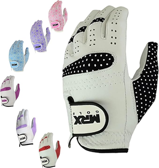 MRX Women Golf Glove Left Handed Golf Gloves Sweat Resistant Soft Cabretta Leather Regular Fit Women Golfer Glove