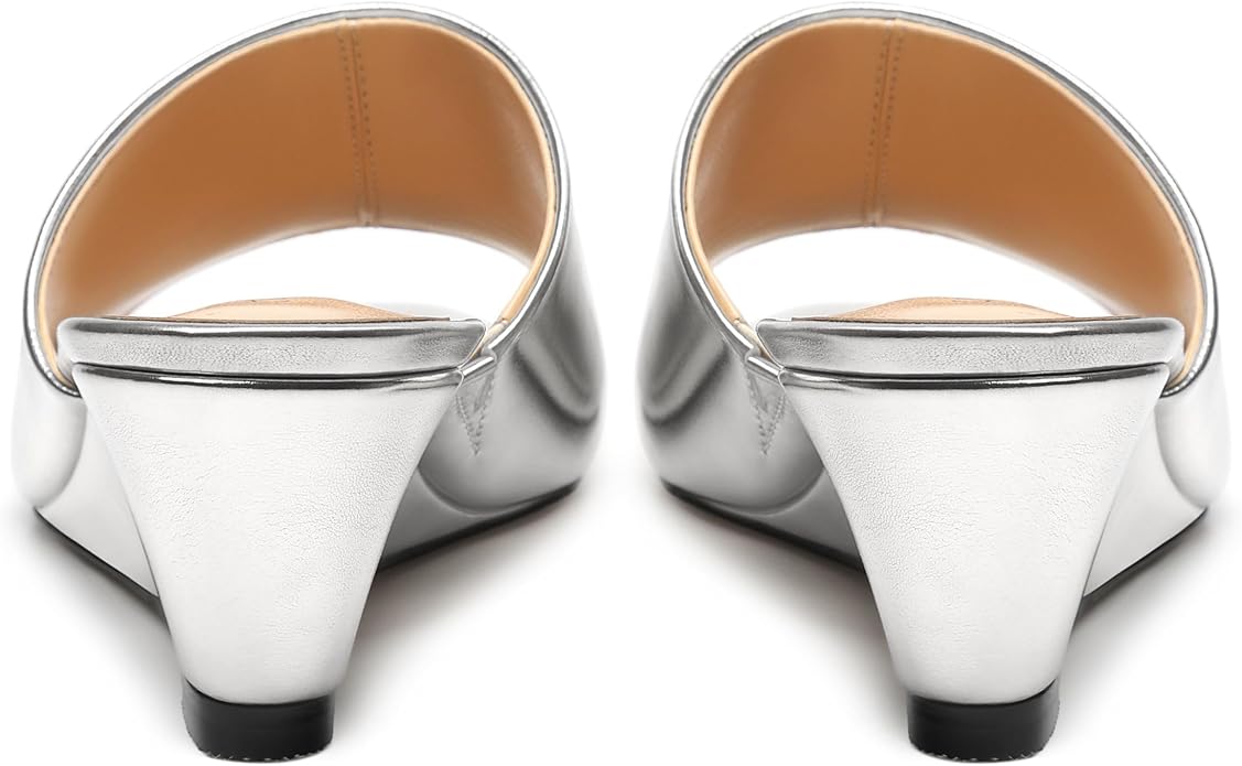 Wedge Sandals for Women Open Toe Wedge Heels Womens Matte High Heel Sandal Round Toe Heeled Wedge Sandals Slip on Casual shoes 2 inch