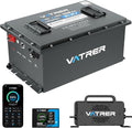 48V 105Ah Lithium Golf Cart Battery, Built-in Smart 200A BMS, with Touch Monitor & Mobile APP, 4000+ Cycles Rechargeable LiFePO4 Battery, Max 10.24kW Power Output, Perfect for Golf Carts