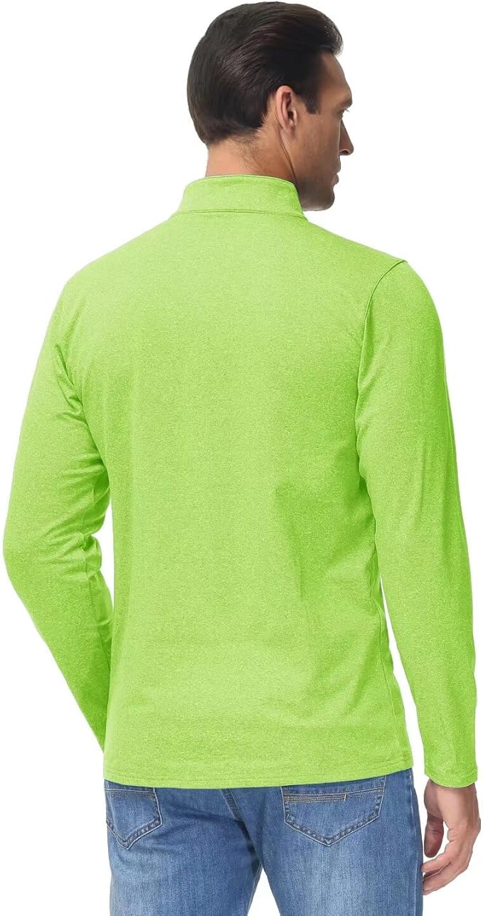 Boladeci Men's Quarter Zip Pullover Premium Fleece Lined Heather Long Sleeve Golf Shirts Midweight 1/4 Half Zip Sweatshirts