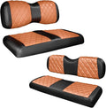 NOKINS 4PCS Golf Cart Diamond Seat Covers Kit,Front and Rear Seat Covers Fits for EZGO/Club Car/Yamaha Original Regular Seat Cushion, No Stapler