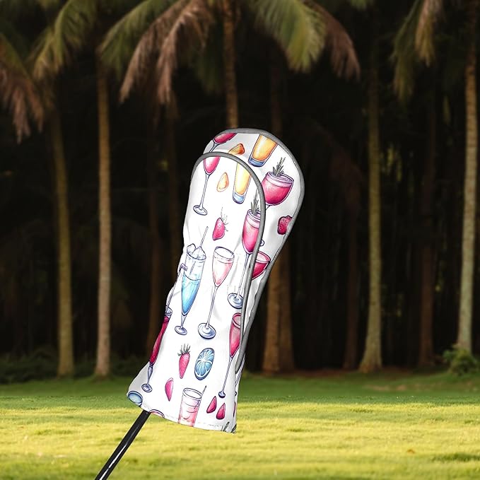 Golf Driver Head Covers Fairway Wood Headcovers, Premium Leather Golf Club Covers with Anti-Scratch Lining 1/3/5 Wood Cover for Golf Clubs for Women Men (Marble Blue)