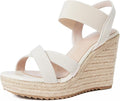 mikarka Women's Open Toe Espadrilles Wedge Sandal Slip On Elastic Ankle Strap Platform Sandals Dressy Comfortable Wedges Shoe