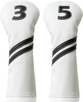 Golf Club Covers,4pcs or 1pc Golf Headcovers for Woods and Driver Fairway Hybrids Women Men - Premium PU Leather with Interchangeable Tags & Magnetic Blade and Mallet Putter Covers