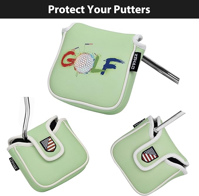 ZZHAO Golf Putter Cover - Funny Magnetic Mallet Putter Cover - Fits Most Mallet Putters - Golf Gifts for Dad - 5.5 x 4.7 x 1.2 Inches
