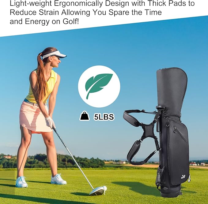 Golf Stand Bag – 2025 Upgraded Version with Cooler Pocket, Glove Patch & Tee Holder, Lightweight Sunday Golf Bag for Men & Women