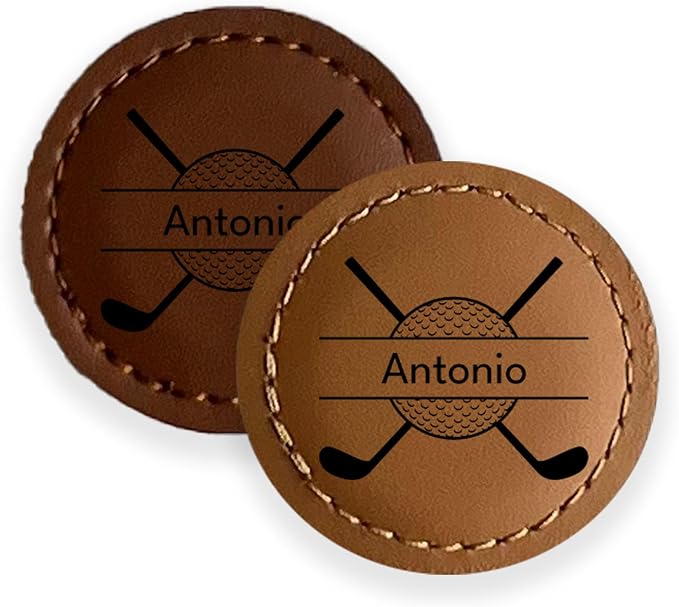 Premium Custom Golf Wedding Gift | Laser Engraved Magnetic Vegan Leather Golf Ball Marker | Golfers Mother's Day | Small USA Business | Golf Marker for Events Tournaments