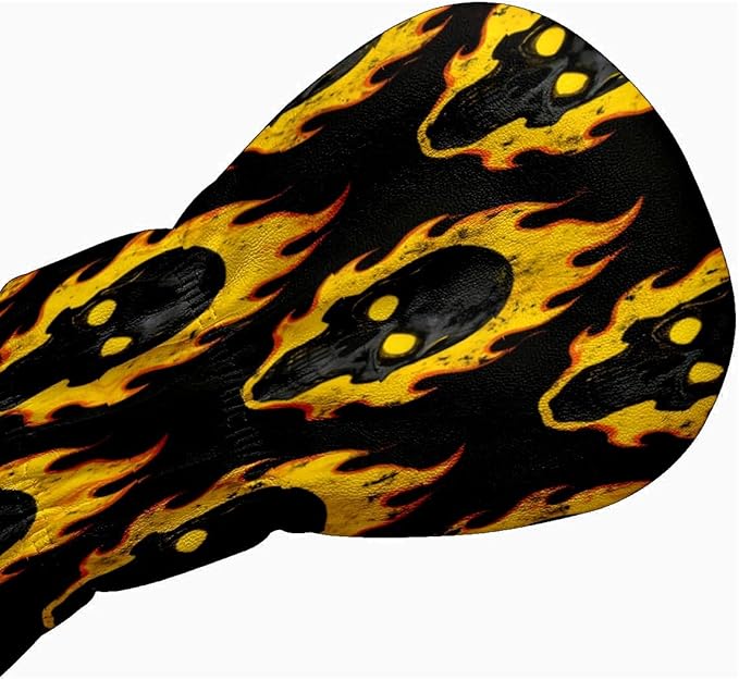 3 Pack PU Leather Golf Club Head Covers - Driver, Fairway Wood & Hybrid, Funny Golf Accessories, Ideal Golf Gift Colorful Line Seashell