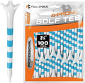 60/100 Pack Plastic Golf Tees (2-3/4"or 3-1/4"), Enhanced Durability & Stability, Designed to Reduce Friction and Side Spin