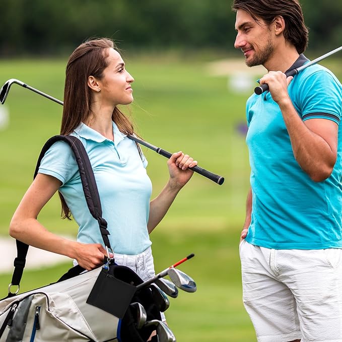 Golf Tee Bags, 2pcs 6.50×5.51 Inches Zipper Golf Ball Bag with Metal Lobster Claw Clip, Bag Accessories for Men Women, Small Zipper Pouch for Valuables & Golfs Accessories