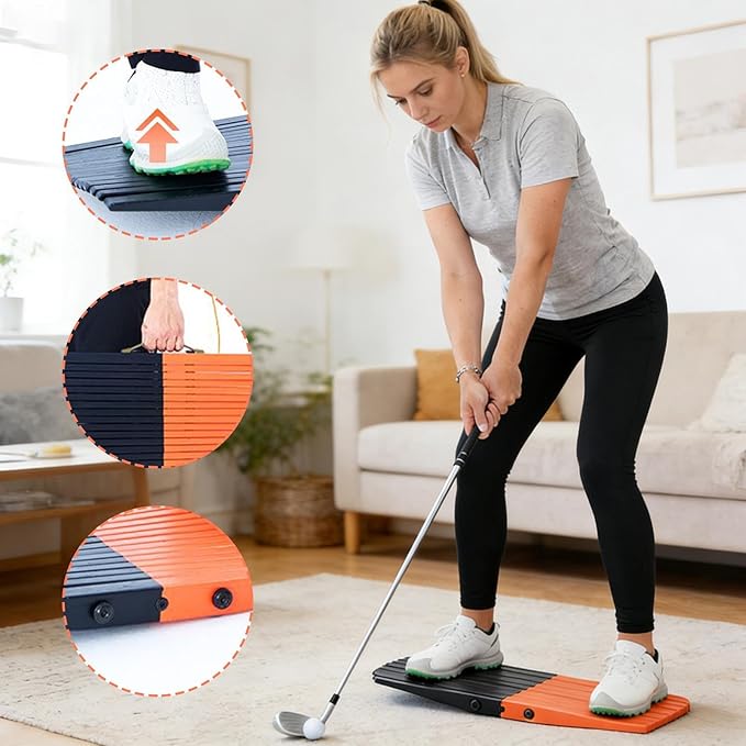 Golf Balance Board, 3 Modes Teaching Tool, Vibration Feedback Golf Swing Trainer, Swing Practice Training Accessory, Performance Improvement Device, for Beginners Club Practice Drills