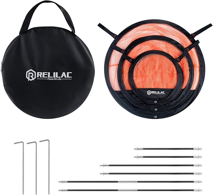 Pop Up Golf Chipping Practice Net Set - Indoor/Outdoor Golfing Target Accessories for Golf Practice - Improve Your Short Game - Gifts for Men, Dad, Mom, Husband, Women, Kid, Golfers