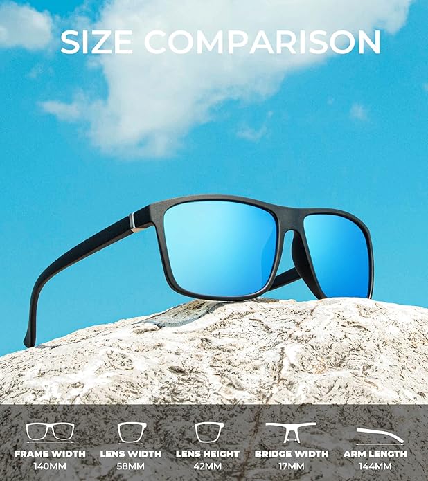 KALIYADI Polarized Sunglasses for Men and Women, Mens Sun Glasses with UV Protection for Driving Fishing Golf (3 Packs)