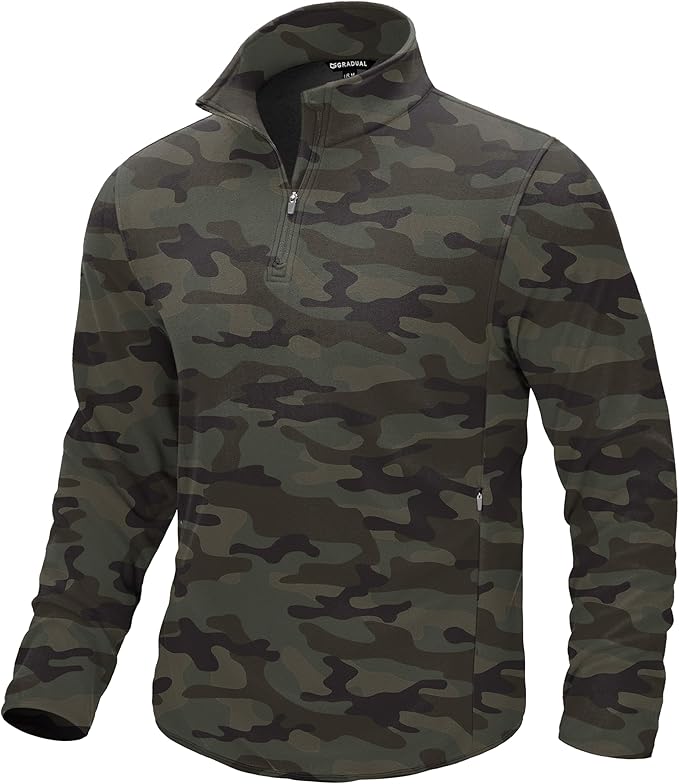 G Gradual Mens Quarter Zip Pullover Fleece with 2 Zipper Pockets Long Sleeve Golf Shirt Winter Athletic Sweater Lightweight