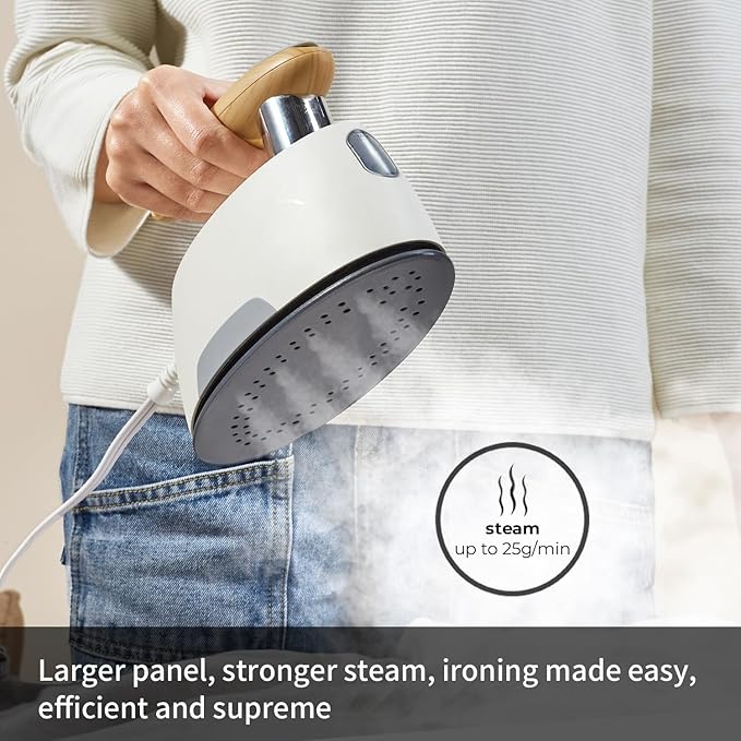 YIKA Steamer Iron for Clothes 2-in-1, Multi-Level Heating & Steaming Control, Handheld Steam Iron with Ceramic Coated Panel, Portable Fabric Wrinkle Remover for Home, Travel, and Office Use