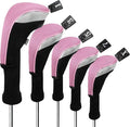 Andux 5pcs/Set Mesh Golf 460cc Driver Fairway Wood Club Head Covers Long Neck with No. Tags