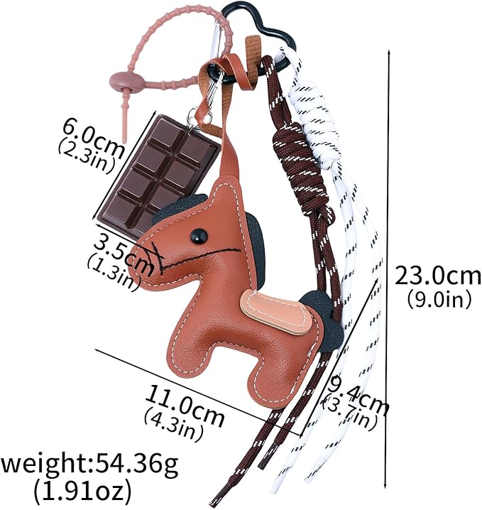 Unique Keychain Designer Rope Bag Charms for Handbag - Cute Teddy Bear Purse Charm - Leather Dachshund Accessory