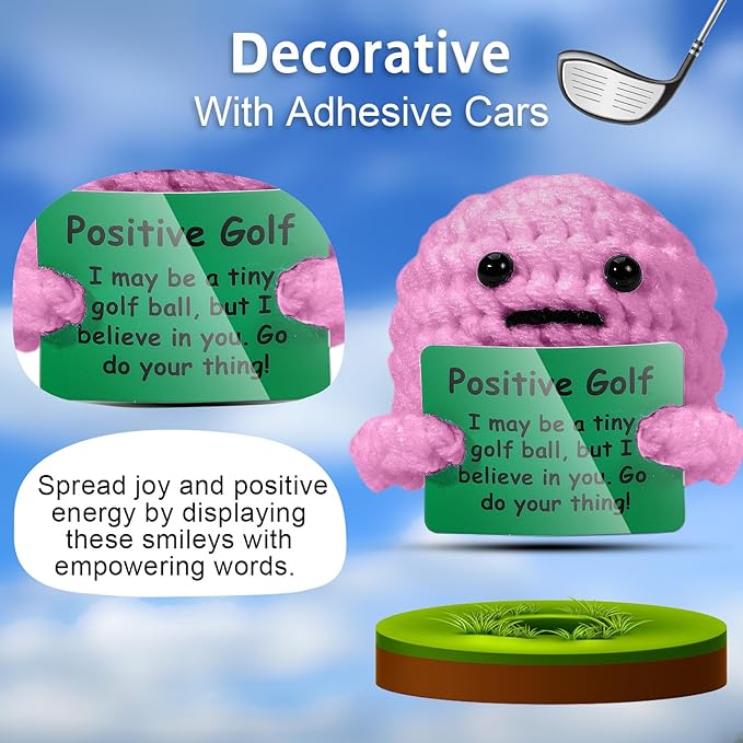 AICase Golf Gifts for Women Funny Positive Golf Ball Crochet Gag Gift Ideas, Emotional Support Nuggets for Women Golfers Accessories Tournament Mom Mothers Day Christmas Easter Birthday Stuff