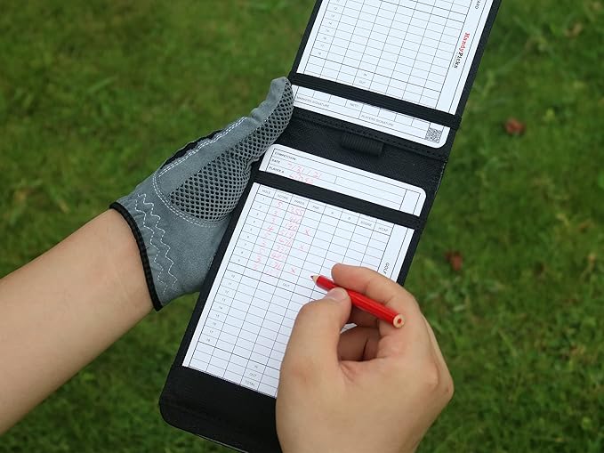 Handy Picks Leather Golf Scorecard Holder | Yardage Book Cover | Scorecard n Pencil Included