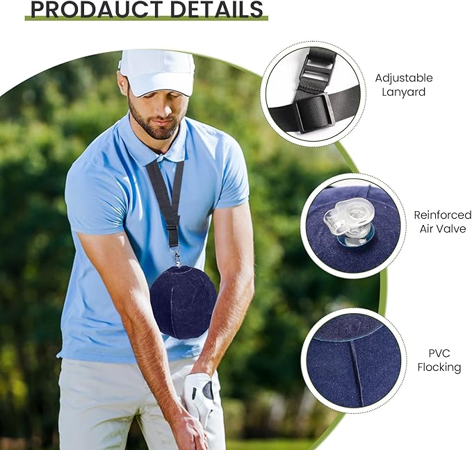 FINGER TEN Golf Smart Ball Training Aid Impact Inflatable Balls with Air Pump Adjustable Lanyard Assist Teaching Posture Correction Trainer Aids for Men Women Beginner Golfer