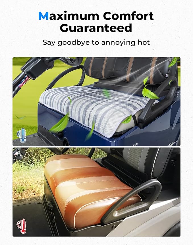 KEMIMOTO Universal Golf Cart Seat Towel Blanket Covers for All Weather, Compatible with EZGO, Club Car and More 2-Seat Golf Carts