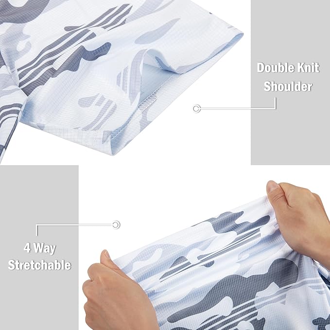 TAPULCO Mens Collarless Golf Shirts Short Sleeve Dry Fit Stretch Casual Breathable Lightweight Tshirts