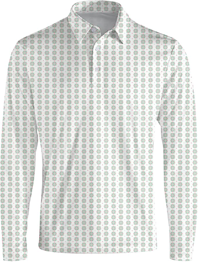 Men's Long Sleeve Golf Shirt Quick Dry 3 Button Work Fishing Outdoor Casual Collar Shirt