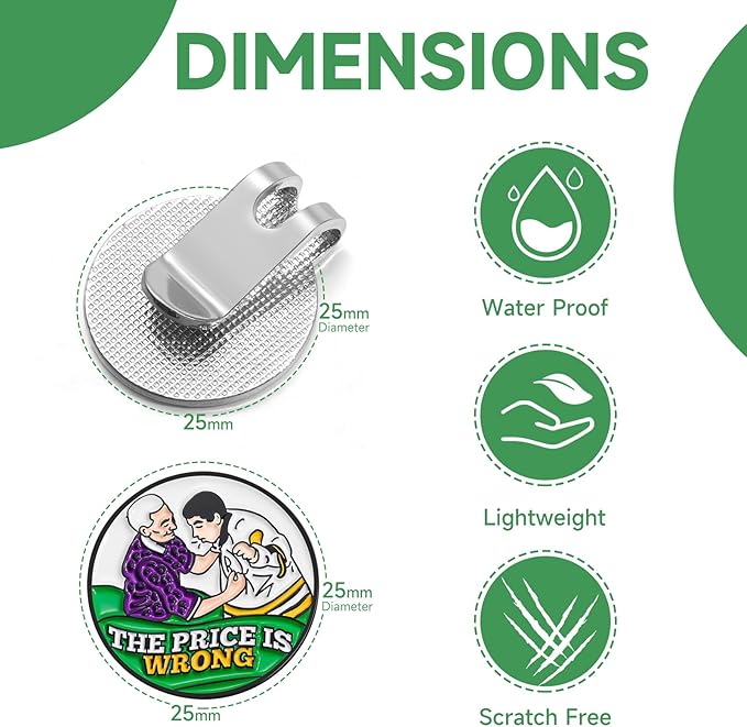 Magnetic Golf Ball Marker Clips, Funny Golf Ball Markers with Magnetic Clip, Enamel Golf Ball Markers Hat Clip Magnet for Men Women Golfer Gifts