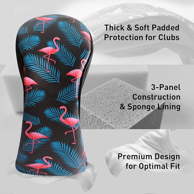 FINGER TEN Golf Club Head Covers for Woods Driver Fairway Hybrid with Interchangeable Number Tag 1 3 5 Premium Leather Headcovers for Women Men