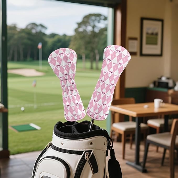 Golf Club Head Covers for Club Protective, Waterproof PU Leather Driver Fairway Wood Hybrid Head Cover