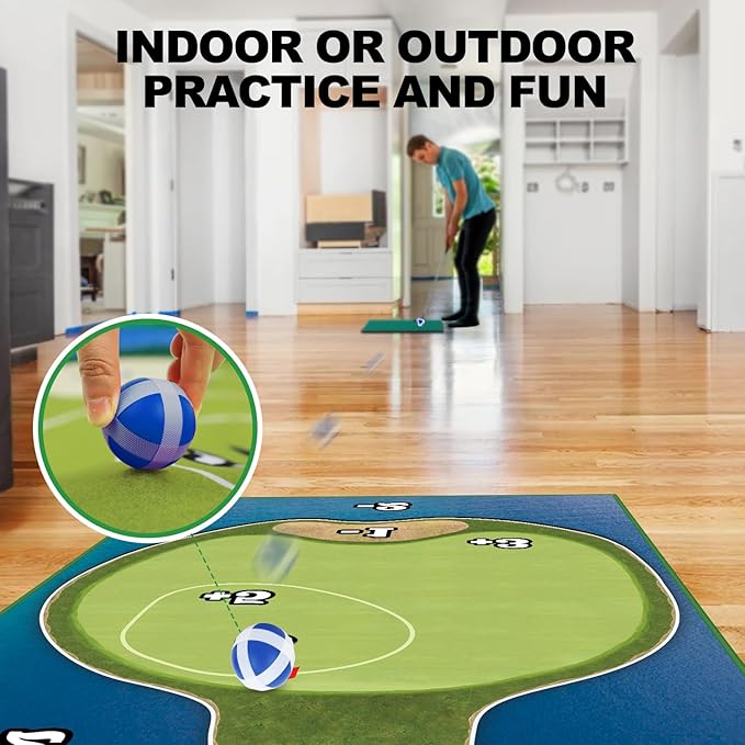 TOY Life Golf Chipping Game Set –Golf Sticky Battle Mat with 20 Sticky Balls & Hitting Mat, Fun Backyard Chip Game for Adults & Kids, Indoor/Outdoor Play