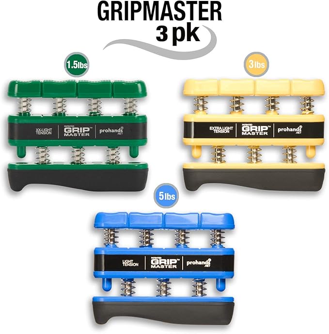 Prohands Gripmaster Hand Exerciser, Finger Exerciser (Hand Grip Strengthener), Spring-Loaded, Finger-Piston System, Isolate & Exercise Each Finger