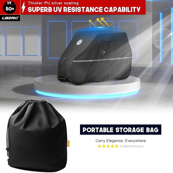 Waterproof Golf Cart Cover, Heavy Duty Marine Grade Fabric, Universal Fits for Most Brand 2/2+2/4+2 Passengers Yamaha, Honda, Club Car, EZGO Golf Cart