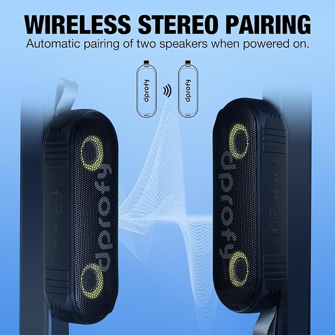 Dprofy New Play 2 Rounds of Golf, 2Pcs Magnetic Bluetooth Golf Speaker Golf Cart Speaker, Stereo Sound Portable Pro Wireless Waterproof Speaker with Rich Bass, Golf Accessories Golf Gifts (with Light)