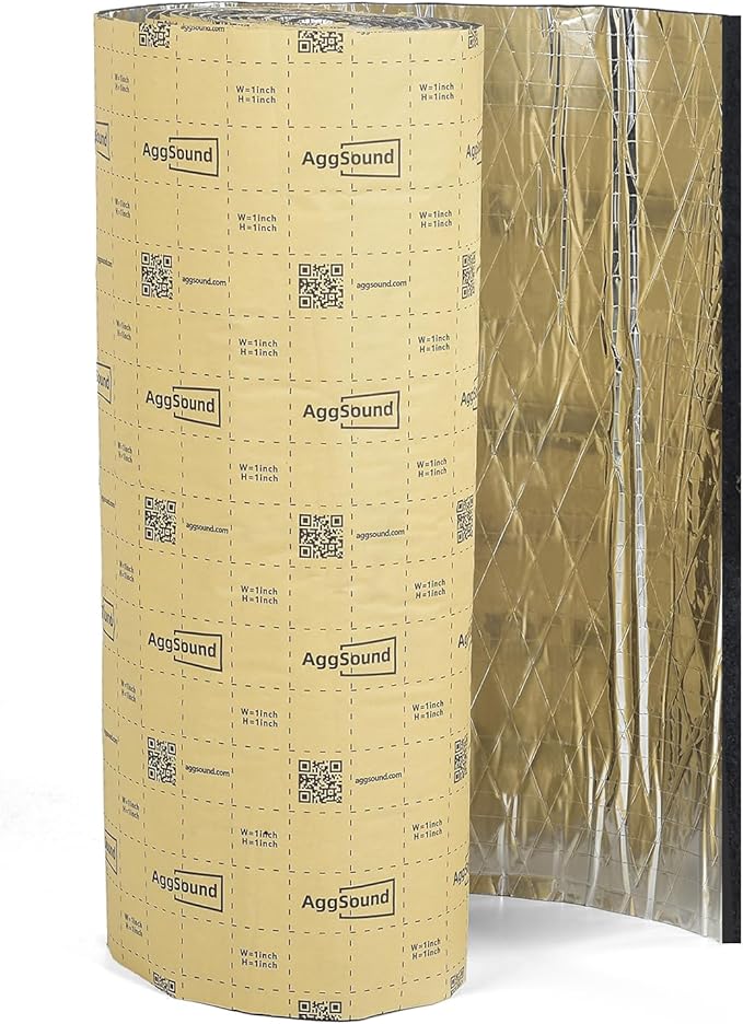 197mil 36sqft Sound Deadening Mat, Heat Shield Automotive Carpet Car Insulation Foam Board Sound Dampening, Aluminum Foil Finish Noise Insulation and Vibration Dampening Material