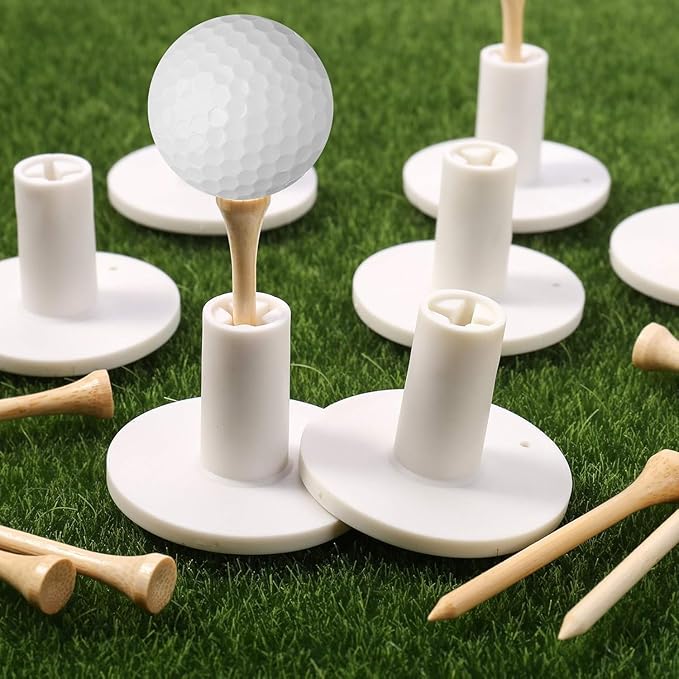 Rubber Golf Holder Set for Driving Range, Rubber Tees Practice for Golf Hitting Mats Outdoor Indoor, 1.5 Inch Holder Tees, Universal with Artificial Turf Golf Mats (10 Set)