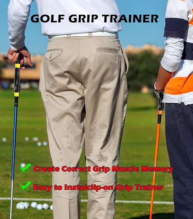 2 Pcs Golf Grip Trainer, Lightweight Golf Training Aid to Help Train Correct Hand Position, Right Hand Golf Swing Trainer