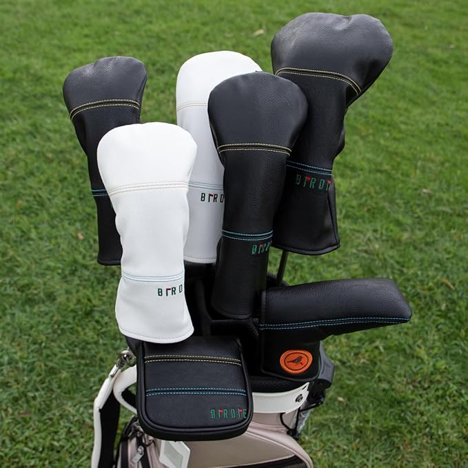 Golf Headcovers Elegant Embroidery Premium Leather Birdie Golf Driver Cover Fairway Hybrid Cover Blade Putter Cover Golf Mallet Putter Cover for OZ1 MEZZ 1 MEZZ1 MAX Putter