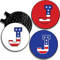 Wolf Golf Towels Golf Ball Marker Hat Clip | USA Monogram | 1 Magnetic Clip + 3 Ball Markers | Patriotic Golf Accessories for Men & Women