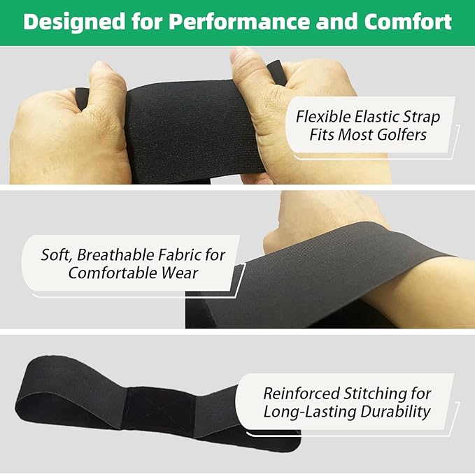 Golf Grip Trainer with Swing Correcting Arm Band - Black Combo Set Improves Golf Swing Skills and Stable Accuracy, Helping to Train Correct Hand and Arm Positioning, Suitable for Golfers of All Levels