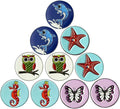 Lot of 10 Golf Ball Markers Assorted Patterns - Soft Enamel Technique