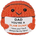 Mini Handmade Crochet Basketball for Dad from Daughter, Son or Wife, Cool Christmas & Birthday Present for Dad Father Daddy New Dads, Stocking Stuffer Ideas