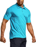 CQR Men's Polo Shirts, Tactical Short Sleeve Golf Performance Shirts, Lightweight Dry Fit UPF 50+ Pique