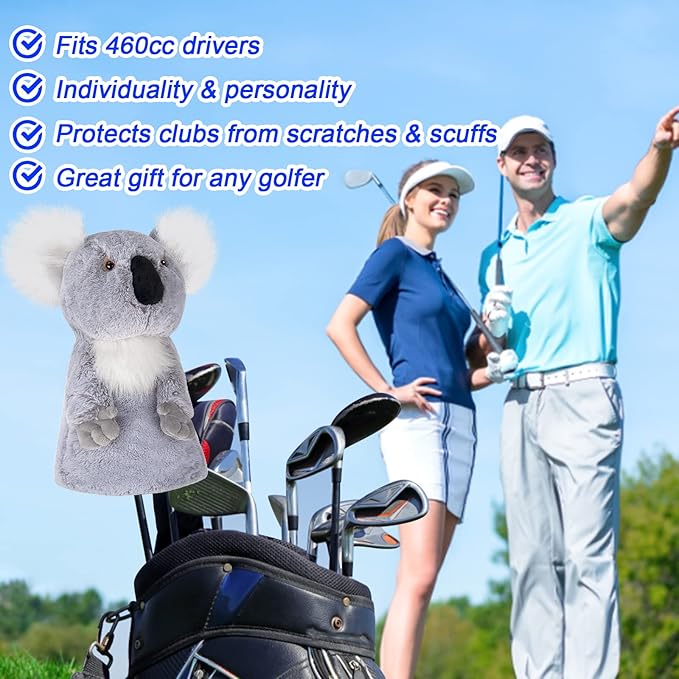 Golf Headcovers - Koala Golf Club Covers for Woods and Driver, Cute Animal Golf Club Head Covers