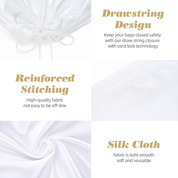 Shoe Dust Bags - 8 Pack Shoe Bags for Travel Satin Fabric with Drawstring Closure,Washable Breathable Cotton Fabric Cloth,for Travel Protecting andStoring Shoes