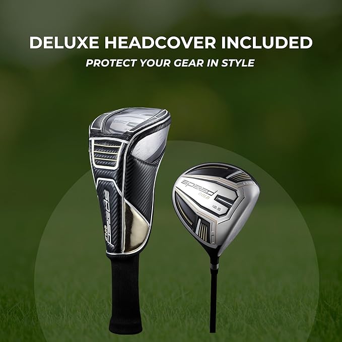 Titanium Driver Golf Club, Loft Lightweight Graphite Shaft, Oversized Sweet Spot, Aerodynamic, USGA Conforming Mens Driver + Deluxe Headcover