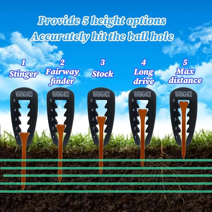 5/10PCS Adjustable Golf Tee Height Tool ProSet, Golf Accessories, Golf Training Aids, Tee Grip Golf Aid, Precision Height Setter for Consistent Swings & Ultimate Practice, Gift Golf Nails