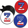 Wolf Golf Towels Golf Ball Marker Hat Clip | USA Monogram | 1 Magnetic Clip + 3 Ball Markers | Patriotic Golf Accessories for Men & Women
